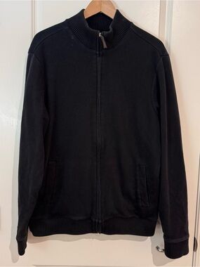 Marvin Richards Jacket Mens XL Black Fleece Lined Full Zip Bomber Casual